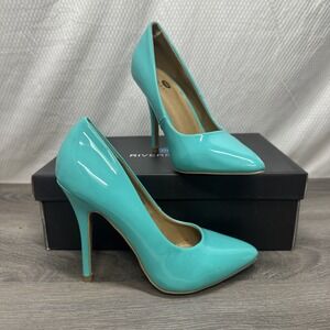 Mint Patent High Stiletto Heels Teal Turquoise Heels Size 6 High Heel Shiny Shoe